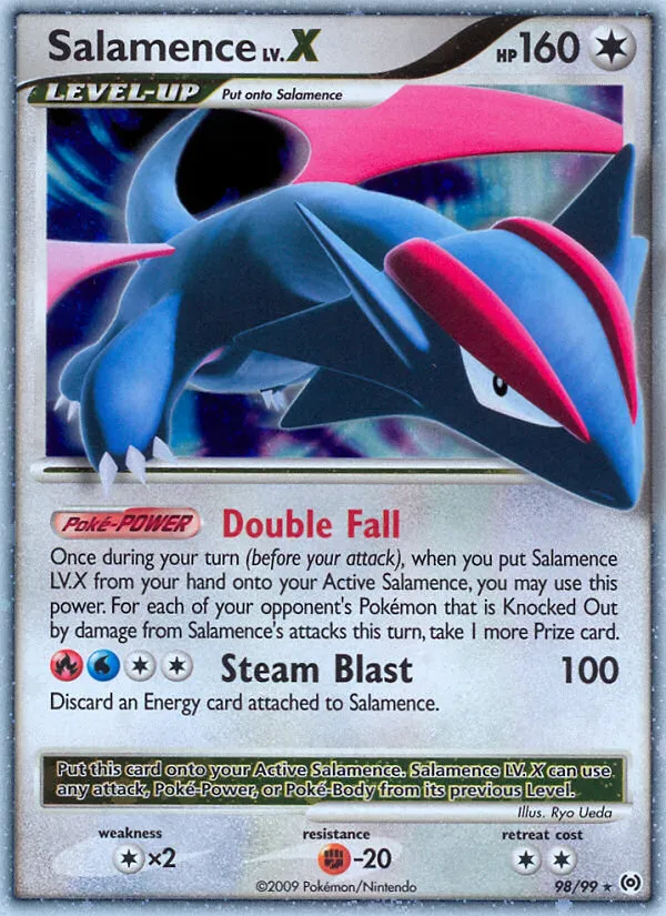 2009 Arceus Salamence LV.X Rare Holo LV.X #98/99 Rare Holo LV.X card image