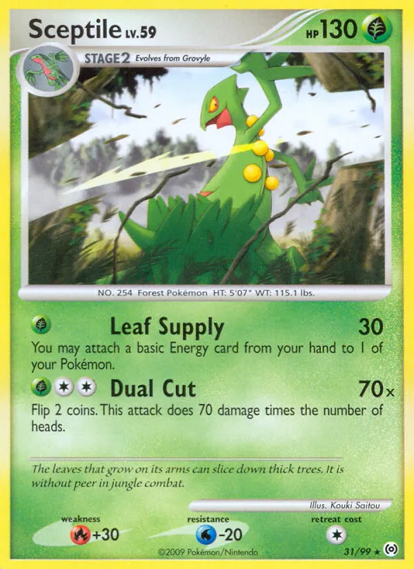 2009 Arceus Sceptile #31/99 Rare card image