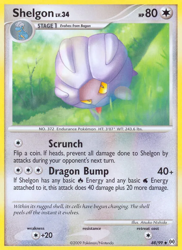 2009 Arceus Shelgon Uncommon #48/99 Uncommon card image
