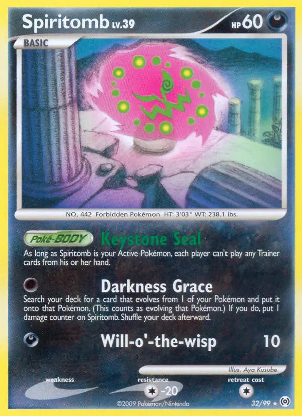 2009 Arceus Spiritomb Rare #32/99 Rare card image