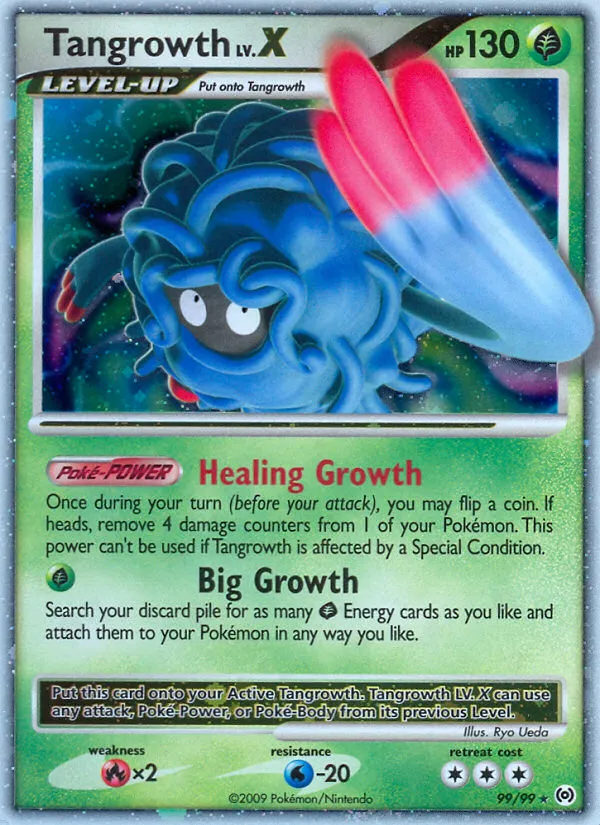 2009 Arceus Tangrowth LV.X Rare Holo LV.X #99/99 Rare Holo LV.X card image