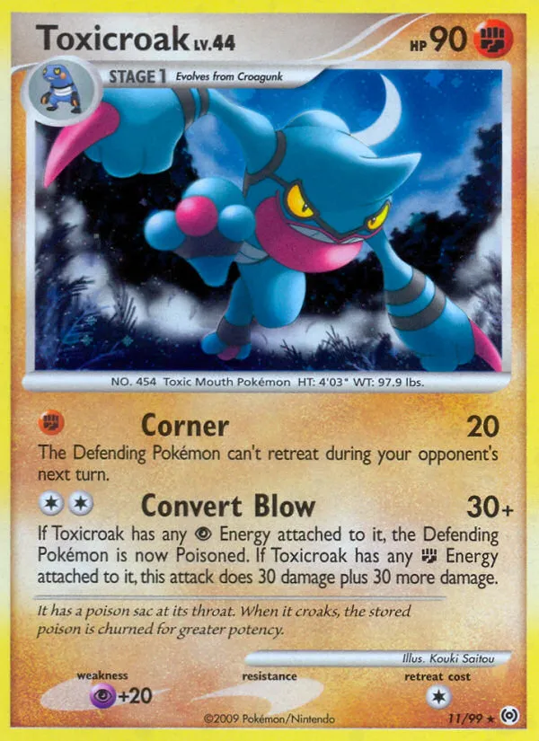 2009 Arceus Toxicroak Rare Holo #11/99 Rare Holo card image