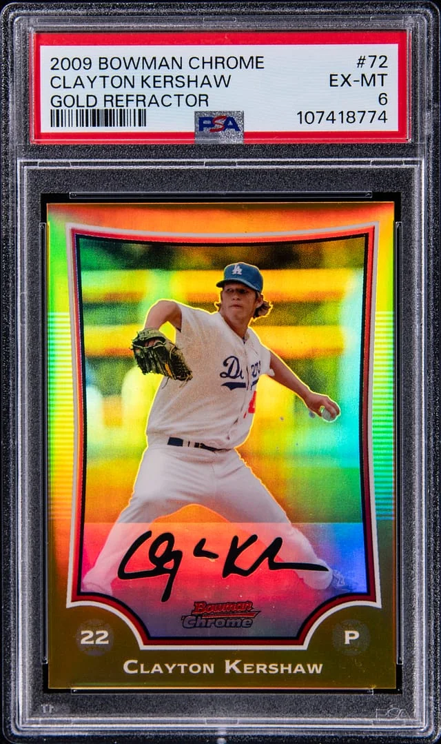 2009 Bowman Chrome Clayton Kershaw Gold Refractor #72 card image
