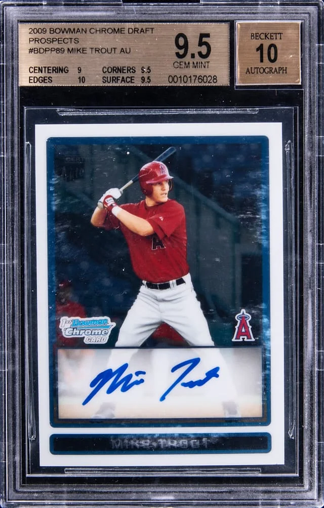 2009 Bowman Chrome Draft 89 Mike Trout Prospect Autographs #BDPP card image