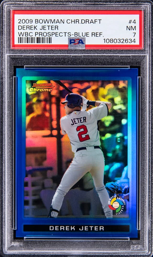 2009 Bowman Chrome Draft Derek Jeter WBC Prospects Blue Refractor #BDPW4 card image