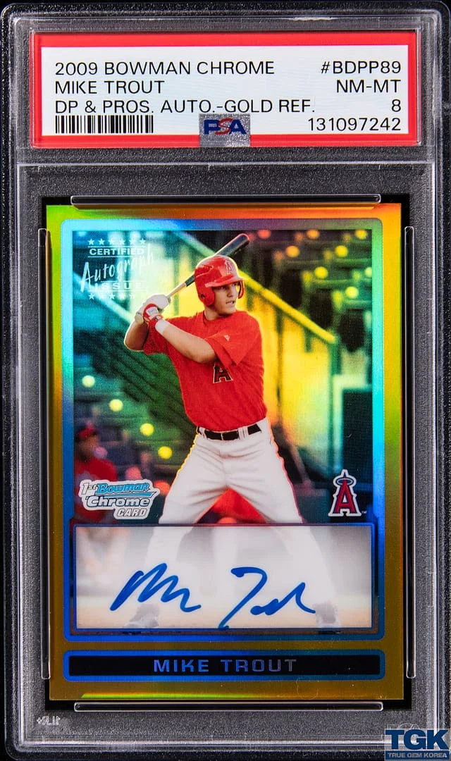 2009 Bowman Chrome Draft Mike Trout Picks & Prospects Autographs Gold Refractor #BDPP99 card image