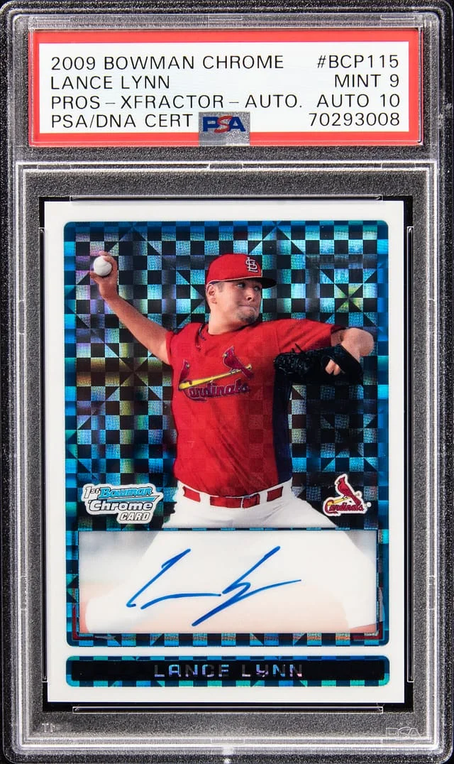 2009 Bowman Chrome Lance Lynn Prospect Xfractor Autograph #BCP115 card image
