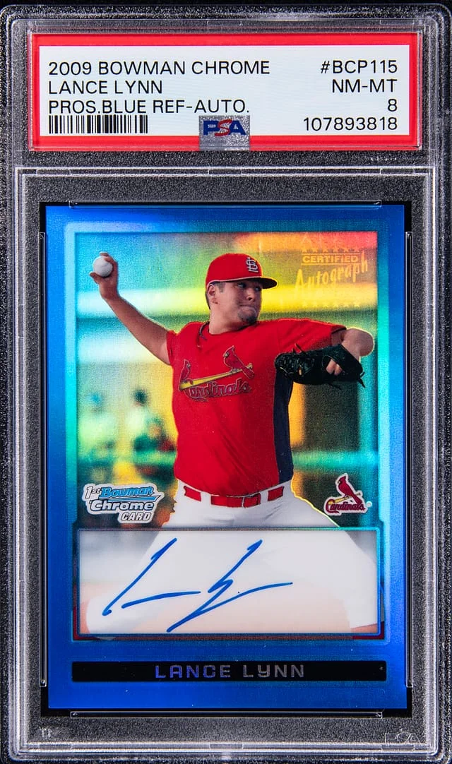 2009 Bowman Chrome Prospects Lance Lynn Autograph Blue Refractor #BCP115 card image