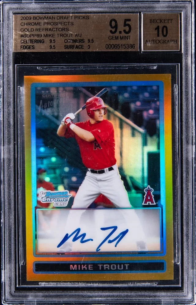 2009 Bowman Draft Picks Mike Trout Chrome Prospect Autographs #BDPP89 card image