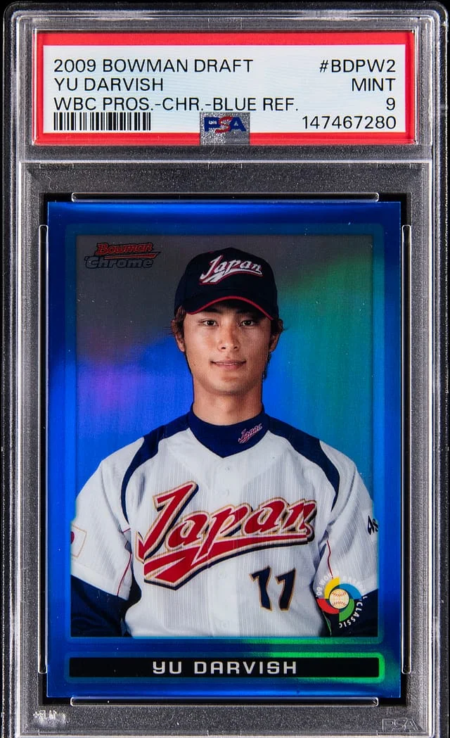 2009 Bowman Draft Yu Darvish WBC Prospects Chrome Blue Refractor #BDPW2 card image
