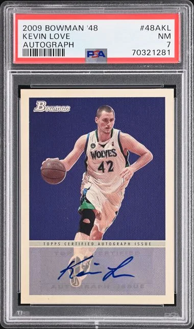 2009 Bowman Kevin Love 48 Autograph #48AKL card image