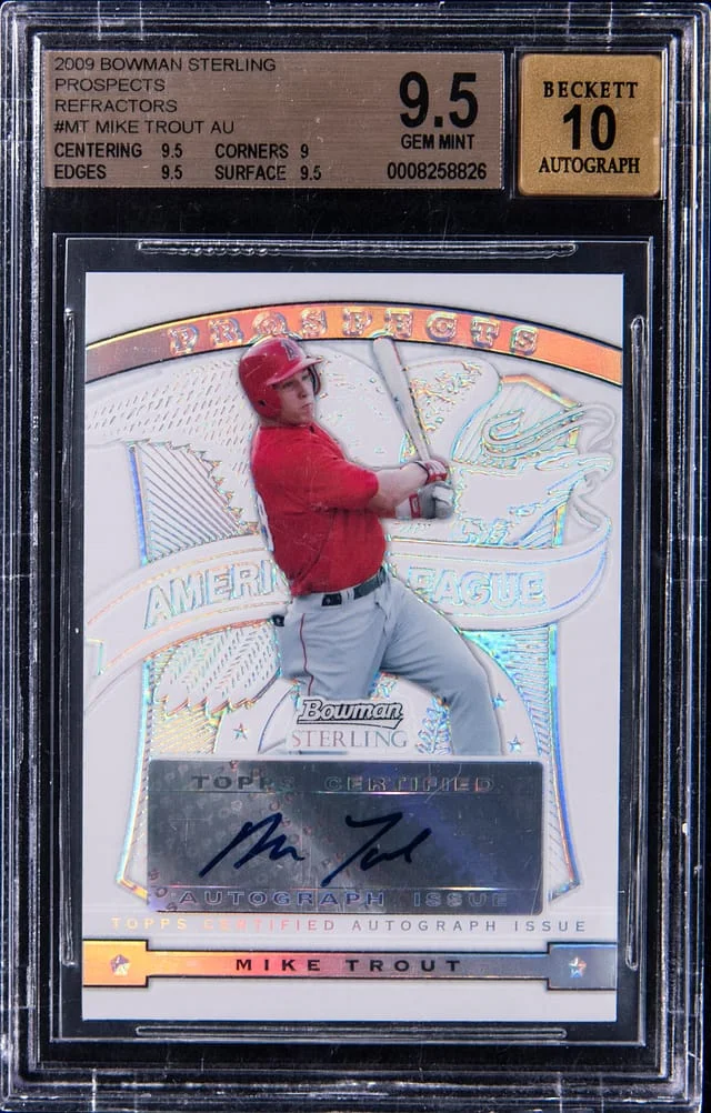2009 Bowman Sterling Mike Trout Prospect Autographs Refractor #BSP-MT card image