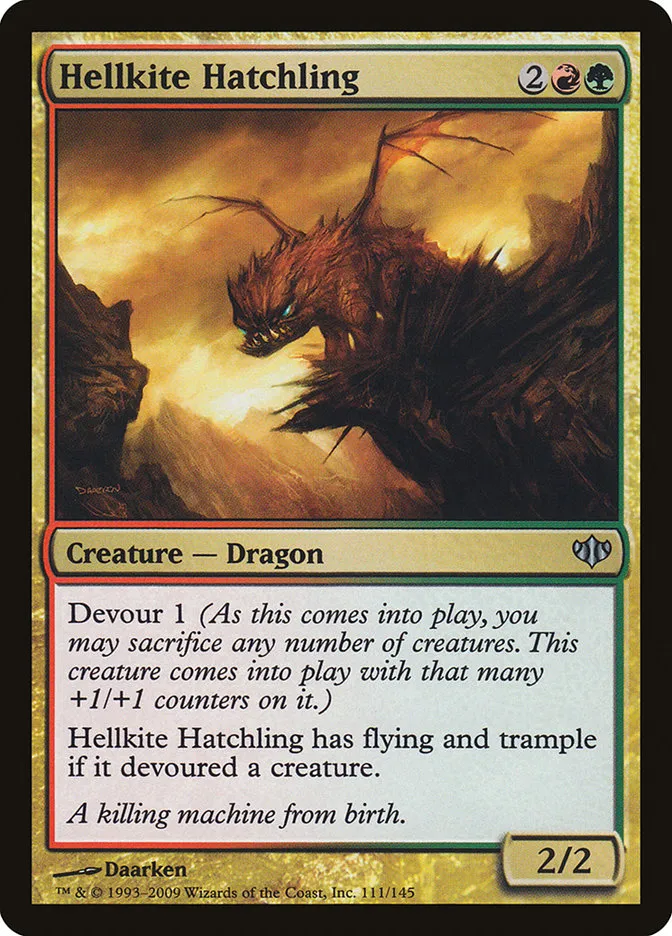 2009 Conflux Hellkite Hatchling uncommon #111 unlisted card image
