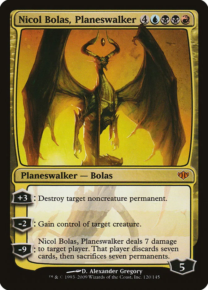 2009 Conflux Nicol Bolas, Planeswalker mythic #120 unlisted card image