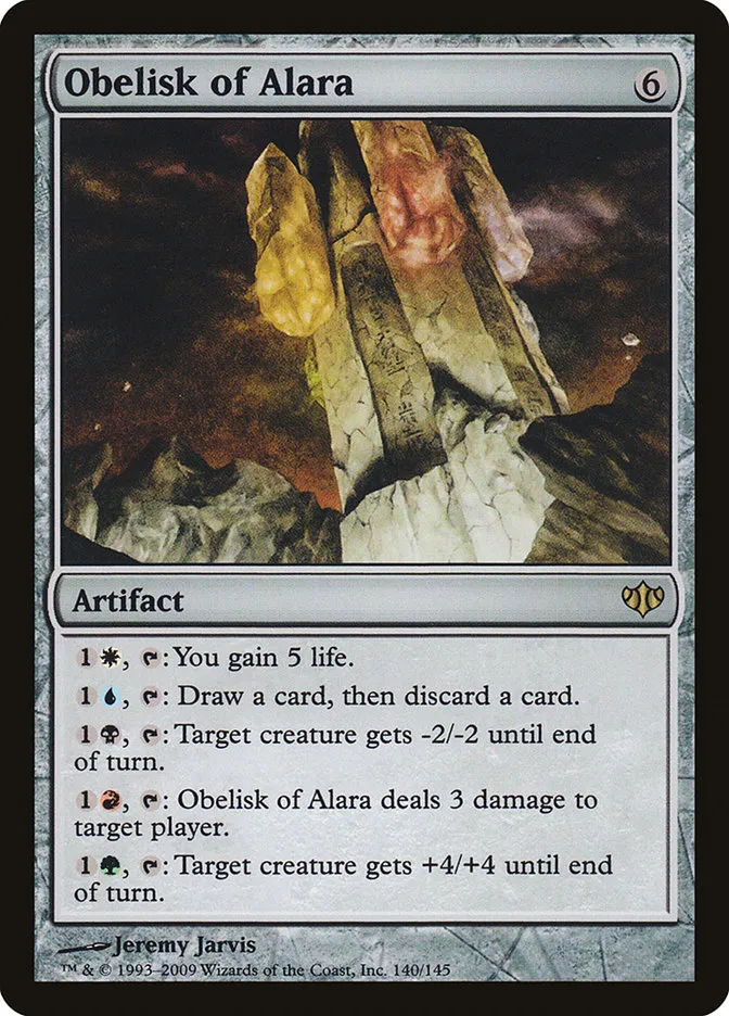 2009 Conflux Obelisk of Alara rare #140 unlisted card image