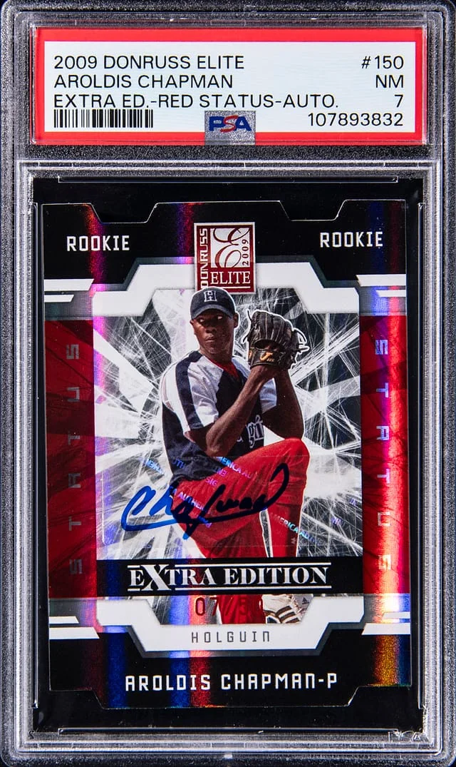 2009 Donruss Elite Extra Edition Aroldis Chapman Autograph Aspirations #150 card image