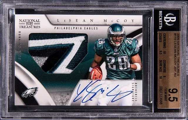 2009 Donruss LeSean McCoy National Treasures Jersey Autographs #119 card image