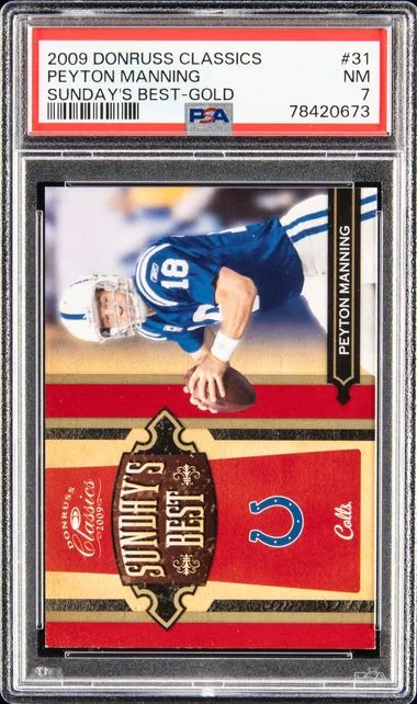 2009 Donruss Peyton Manning Classics Sunday's Best Gold #31 card image