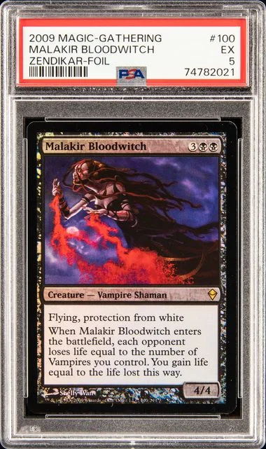 2009 Magic The Gathering Zendikar Foil Malakir Bloodwitch #100 card image