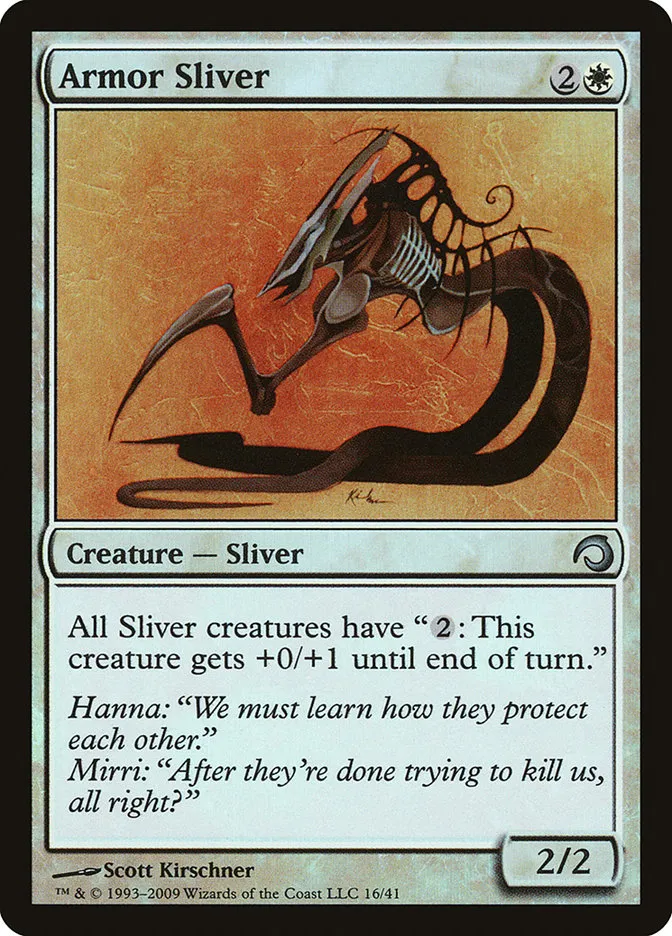 2009 Premium Deck Series: Slivers Armor Sliver uncommon #16 uncommon card image