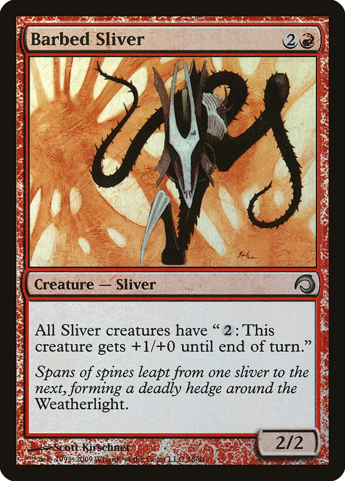 2009 Premium Deck Series: Slivers Barbed Sliver uncommon #18 uncommon card image