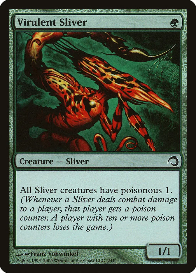 2009 Premium Deck Series: Slivers Virulent Sliver common #2 common card image