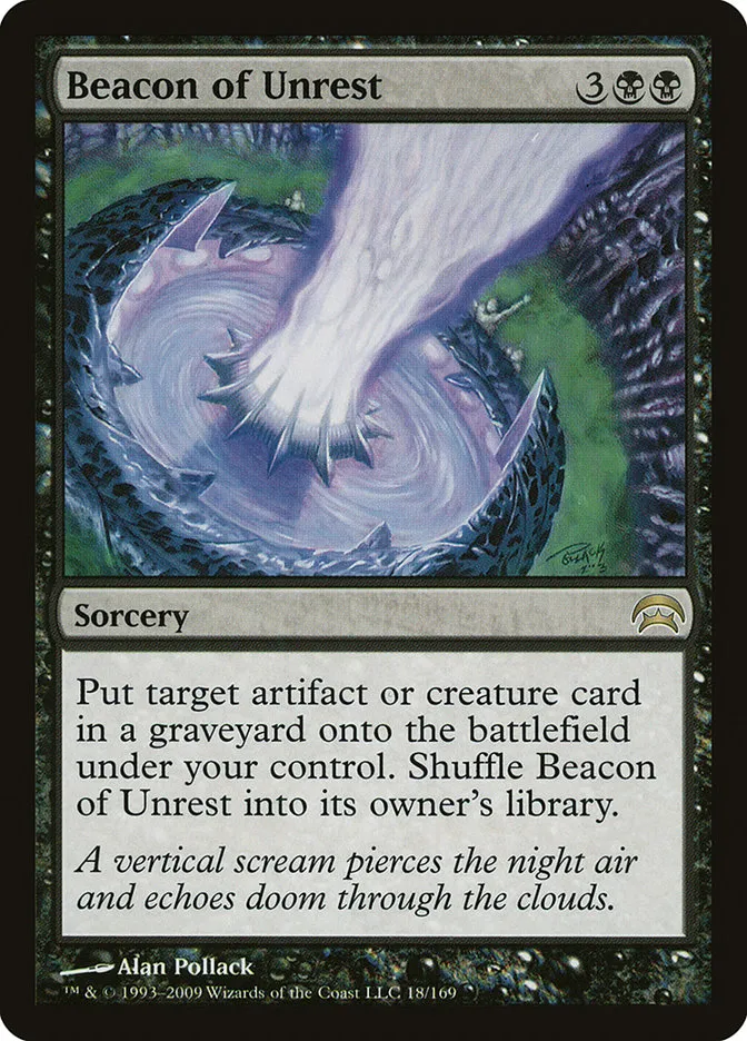 2009 Planechase Beacon of Unrest #18 rare card image