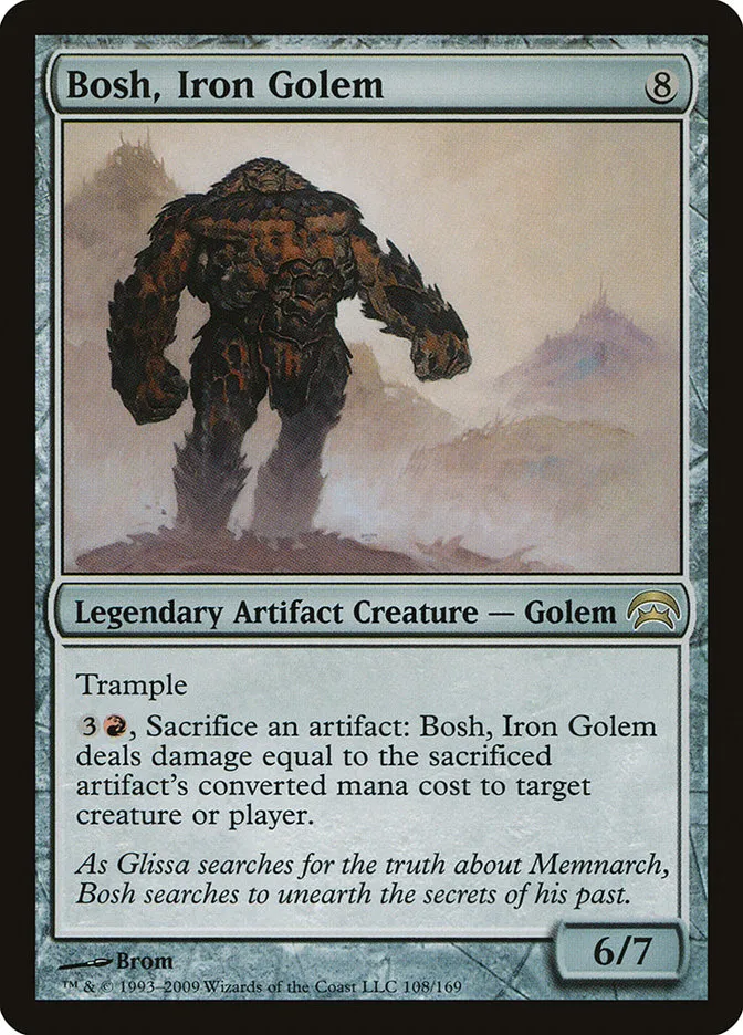 2009 Planechase Bosh, Iron Golem #108 rare card image