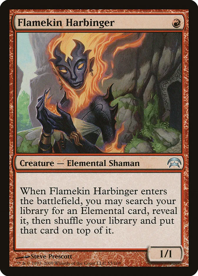 2009 Planechase Flamekin Harbinger uncommon #53 uncommon card image