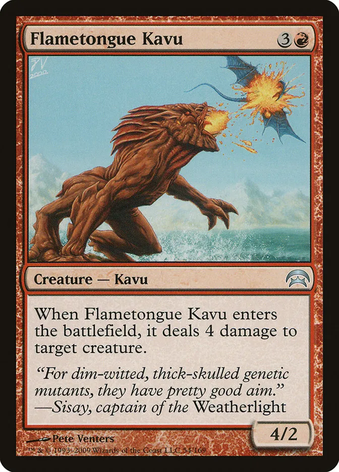 2009 Planechase Flametongue Kavu #54 uncommon card image