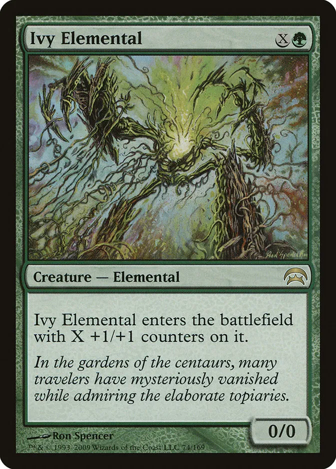 2009 Planechase Ivy Elemental #74 rare card image