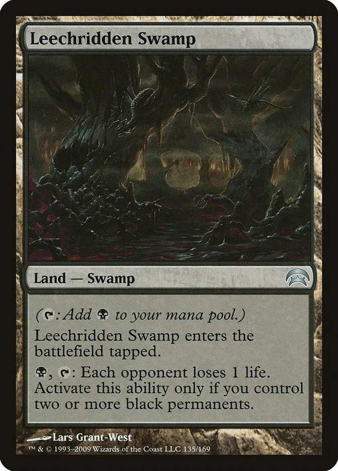 2009 Planechase Leechridden Swamp uncommon #135 uncommon card image