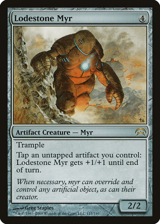 2009 Planechase Lodestone Myr #117 rare card image