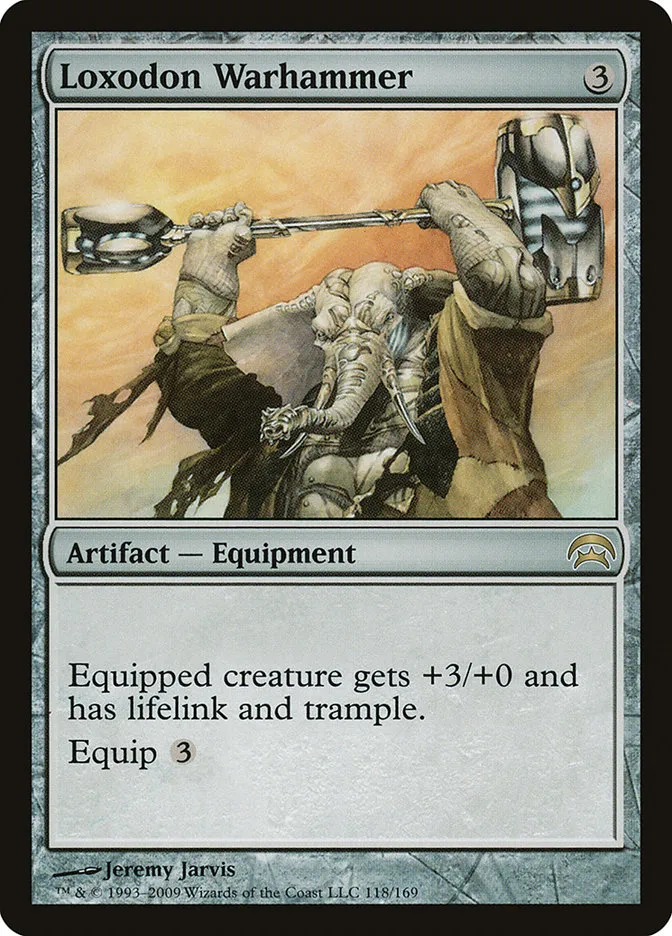 2009 Planechase Loxodon Warhammer #118 rare card image