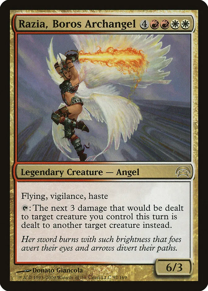 2009 Planechase Razia, Boros Archangel #92 rare card image