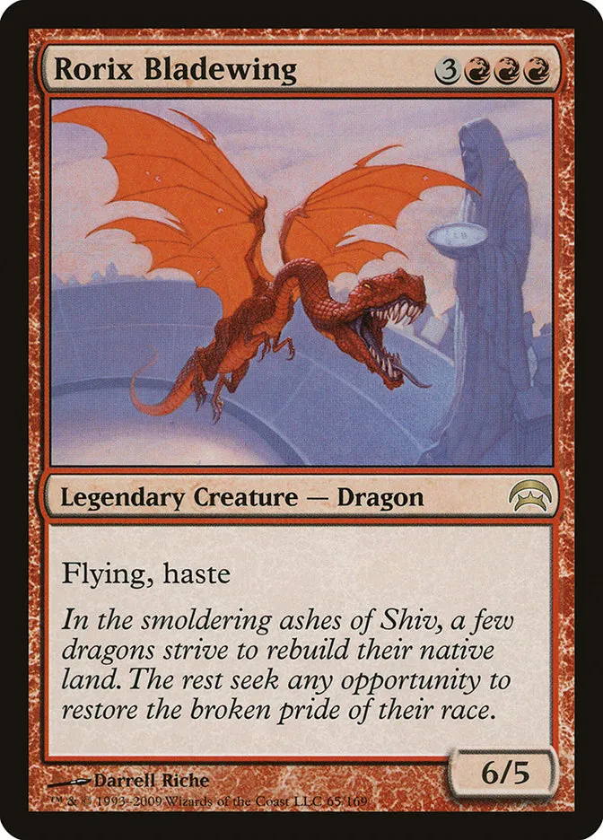 2009 Planechase Rorix Bladewing rare #65 rare card image