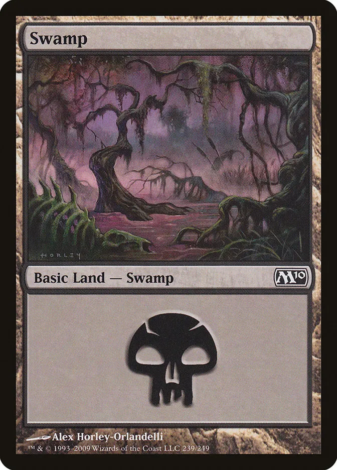 2009 Magic 2010 Swamp common #239 common card image
