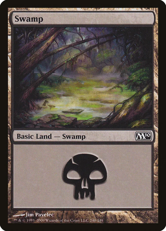 2009 Magic 2010 Swamp common #240 common card image