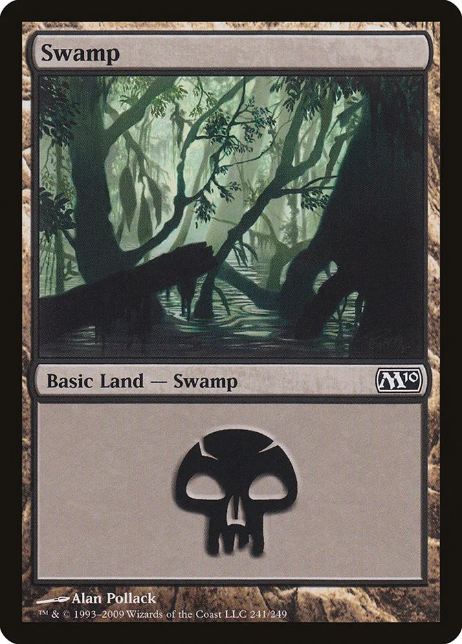 2009 Magic 2010 Swamp common #241 common card image