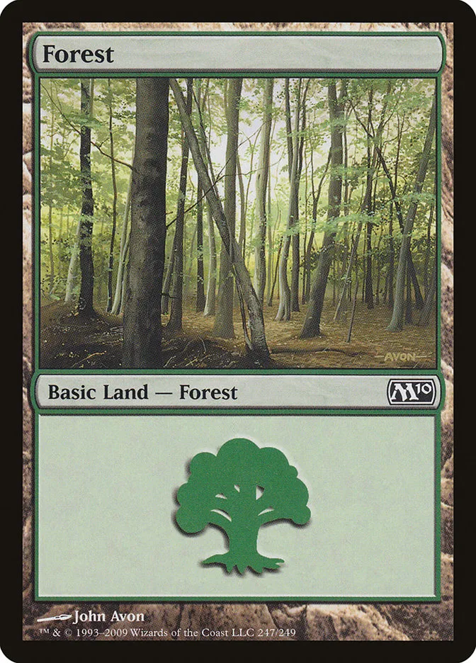 2009 Magic 2010 Forest common #247 common card image