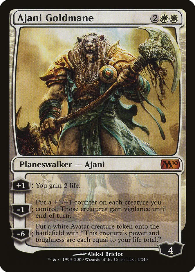 2009 Magic 2010 Ajani Goldmane mythic #1 mythic card image