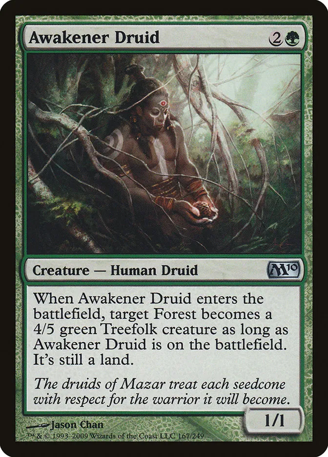 2009 Magic 2010 Awakener Druid #167 uncommon card image