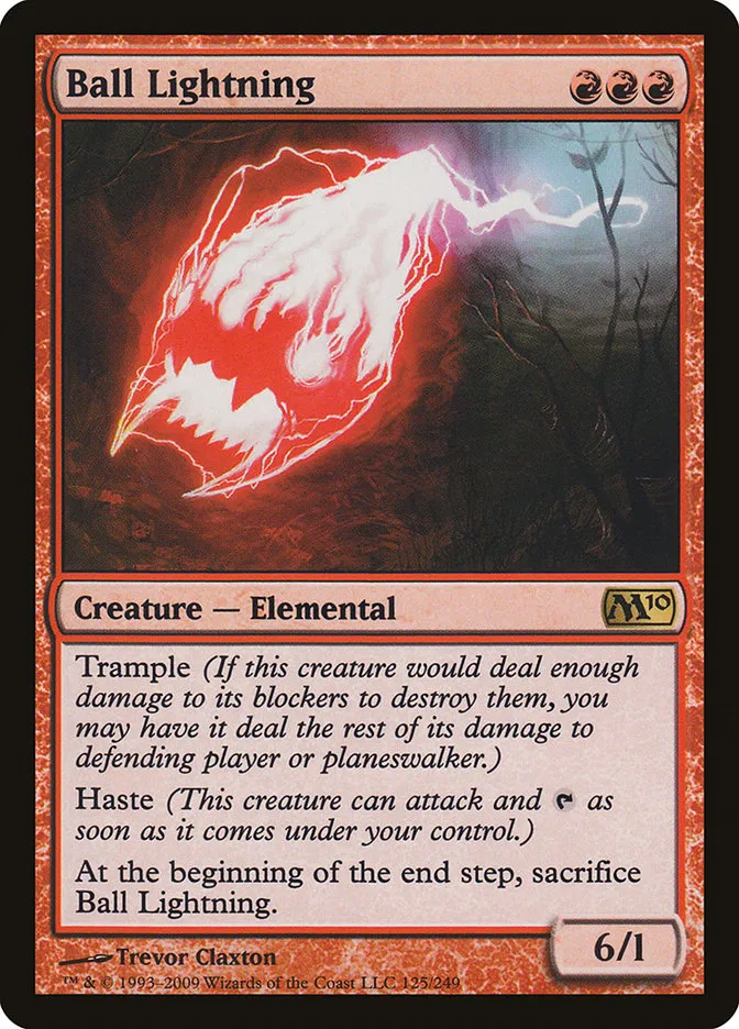 2009 Magic 2010 Ball Lightning rare #125 rare card image