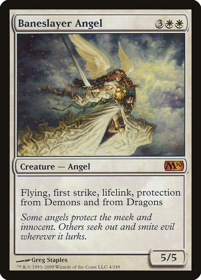 2009 Magic 2010 Baneslayer Angel #4 mythic card image