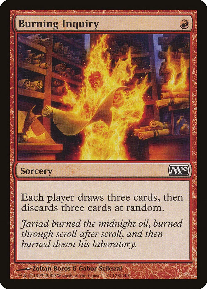 2009 Magic 2010 Burning Inquiry common #128 common card image