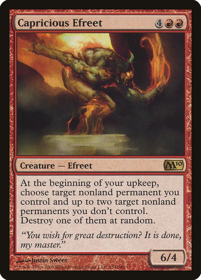 2009 Magic 2010 Capricious Efreet rare #131 rare card image
