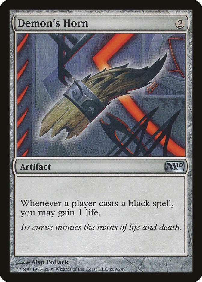 2009 Magic 2010 Demon's Horn uncommon #209 uncommon card image