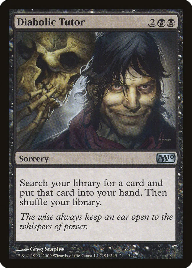 2009 Magic 2010 Diabolic Tutor uncommon #91 uncommon card image