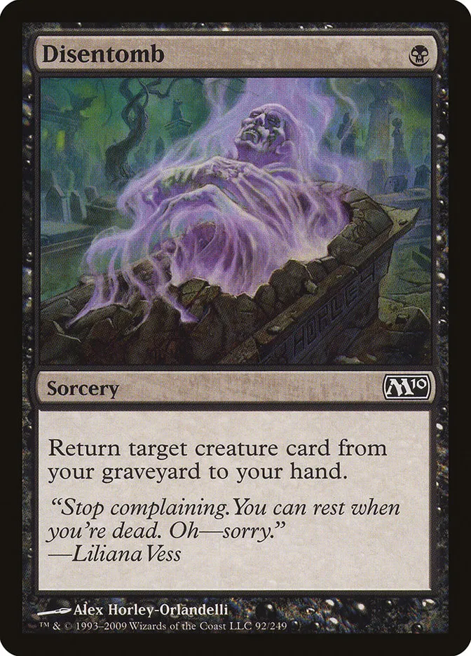 2009 Magic 2010 Disentomb common #92 common card image