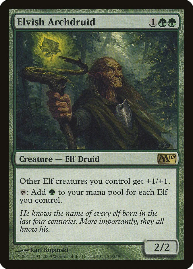 2009 Magic 2010 Elvish Archdruid rare #176 rare card image